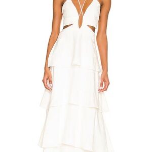 LINE & DOT Sonia Maxi Dress in White
 size Large